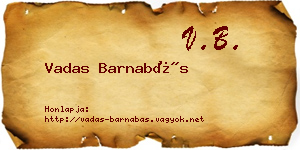 Vadas Barnabás névjegykártya